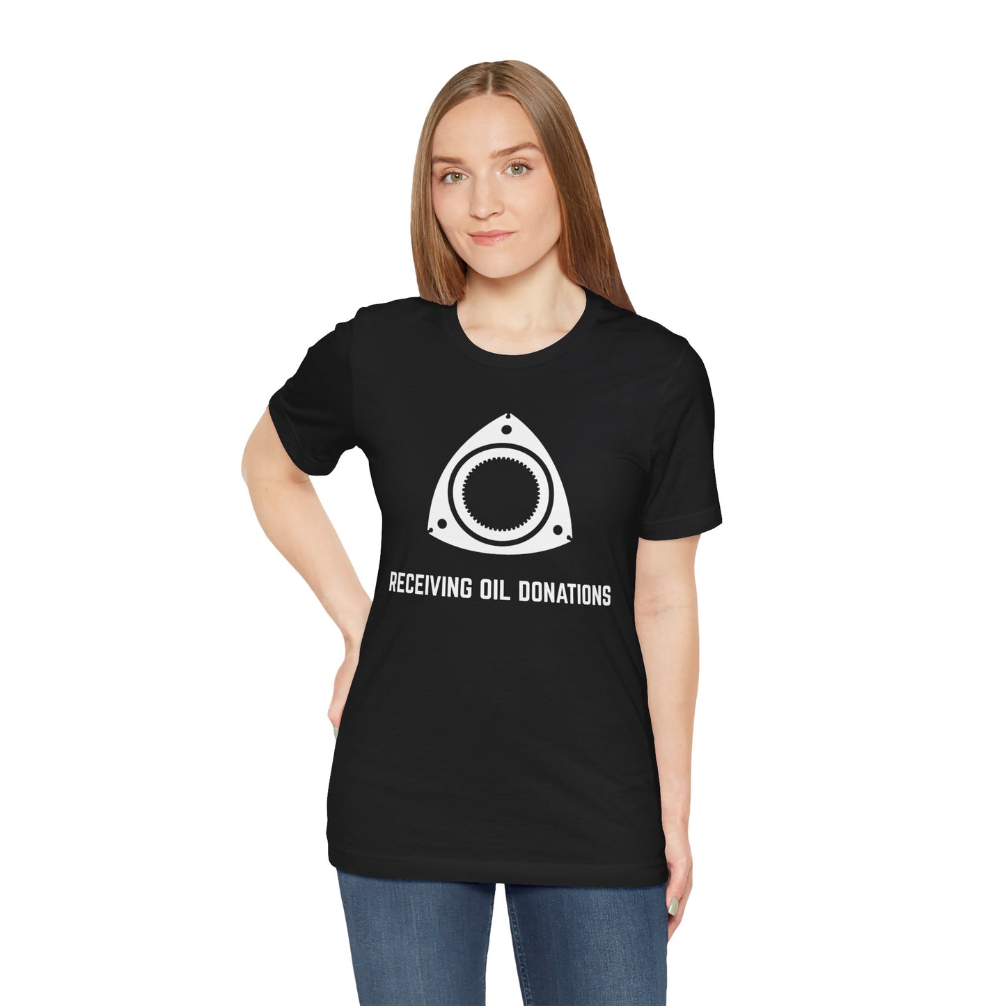Receiving oil donations Unisex Tee